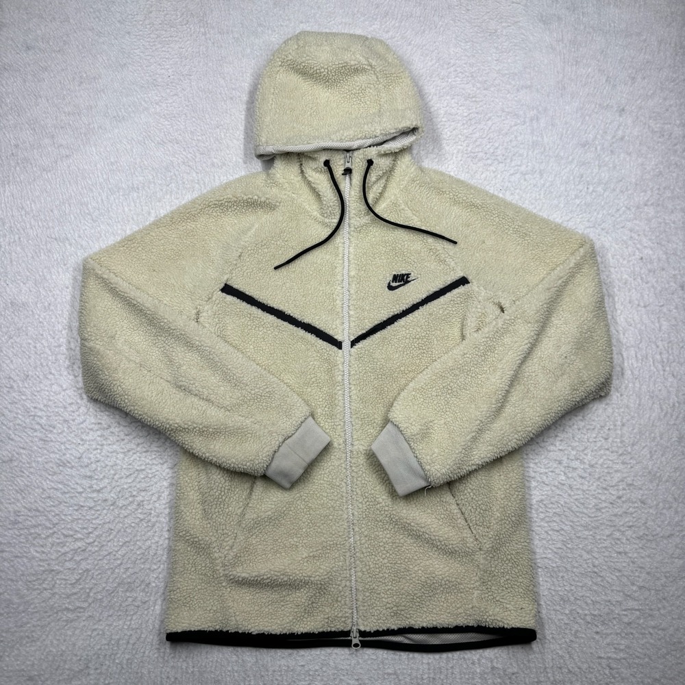 Nike Tech Fleece Sherpa ICON Wind Runner Jacket White AQ2767-072 Men's Size M